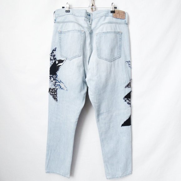 POLO RALPH LAUREN Denim Patchwork Blue Jeans ‘Avery’ Boyfriend Style Jeans /31 - Picture 14 of 14